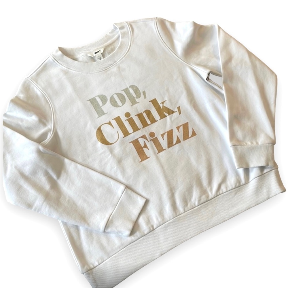 1901 CELEBRATION SWEATSHIRT | NWOT | Pop Clink Fizz Printed Design | S - M